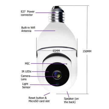 360-Grad-LED-Glühbirne Lampe IP-Kamera